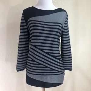 DANA BUCHMAN Fitted Striped Blouse